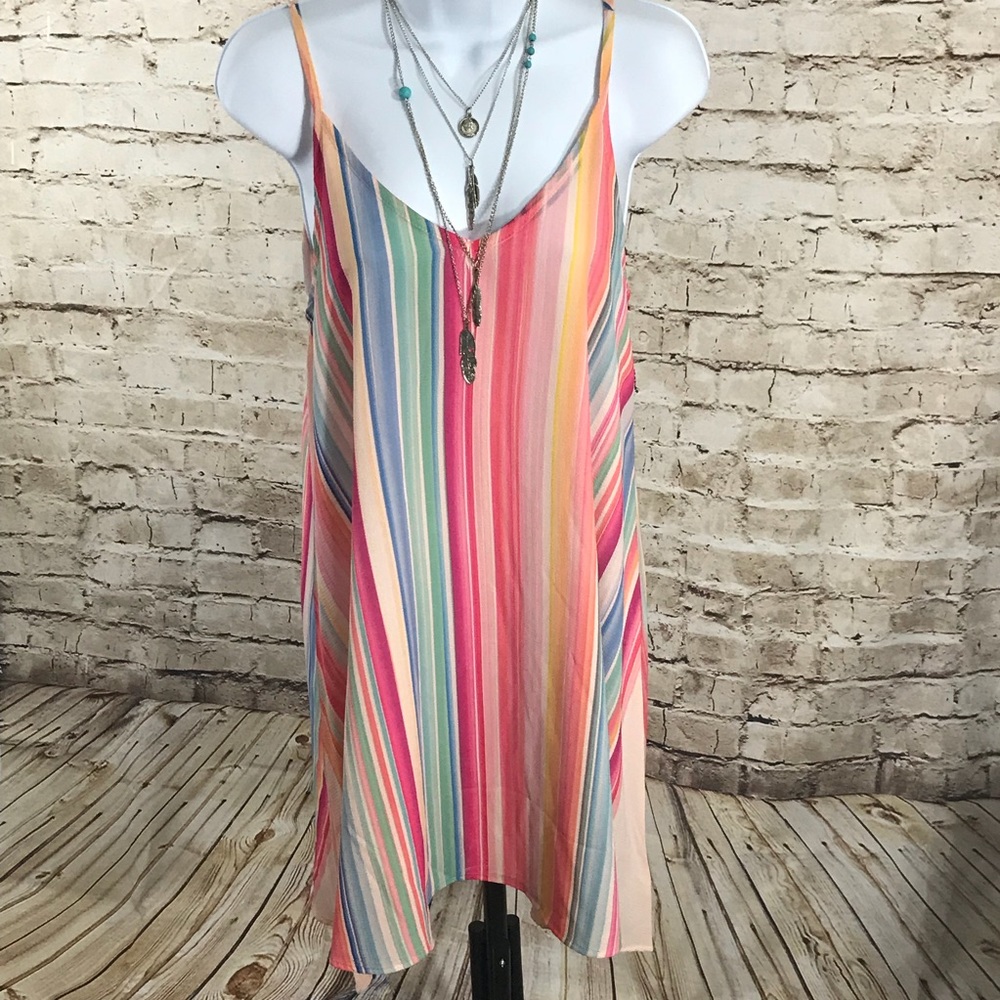 Phil Love rainbow spaghetti strap dress